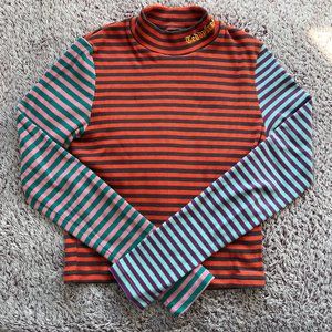 Teddy Fresh Women's Color Block Mock Neck